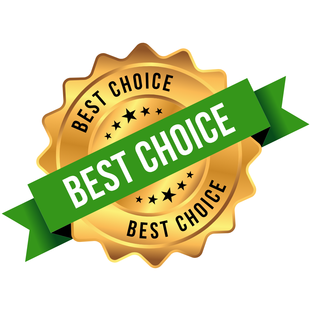 best choice badge in green and gold