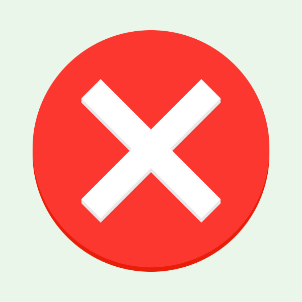 red x on green