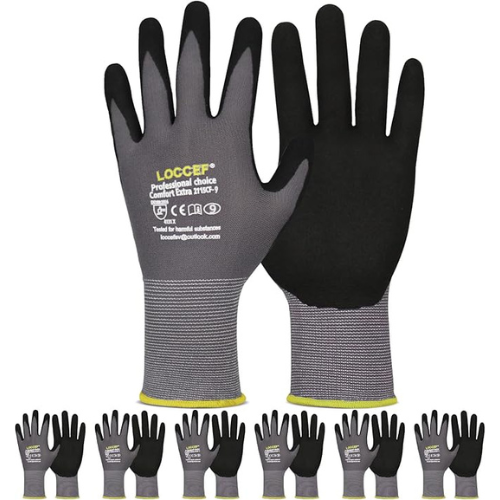 pair of coated gloves that are gray