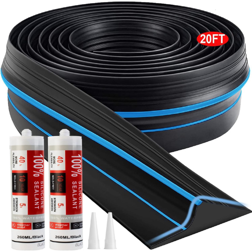 black and blue 20 foot long garage seal