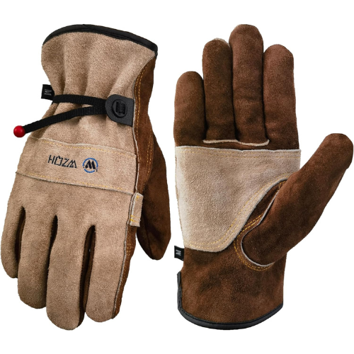 pair of brown leather gloves