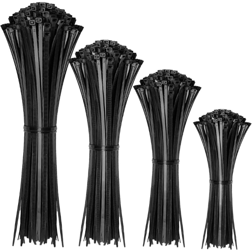 a group of black cable zip ties