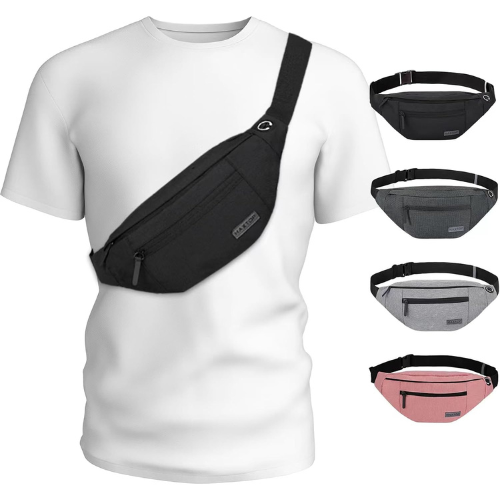 Large crossbody fanny pack carrying essentials hands free