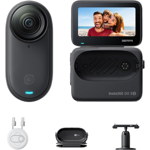 Mini portable vlogging camera with accessories for hands free recording