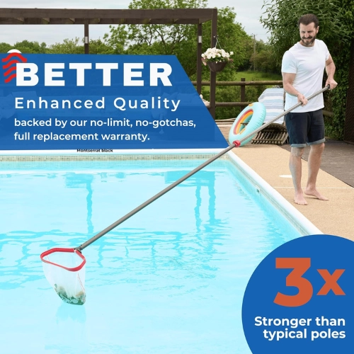 Extendable telescopic pole for skimmers, brushes, and pool maintenance